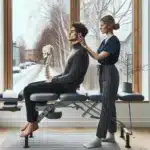 Kiropraktorens rolle i behandling av migrene og hodepine 2 Norwegian chiropractor gently mobilizes neck of patient with migraine headache